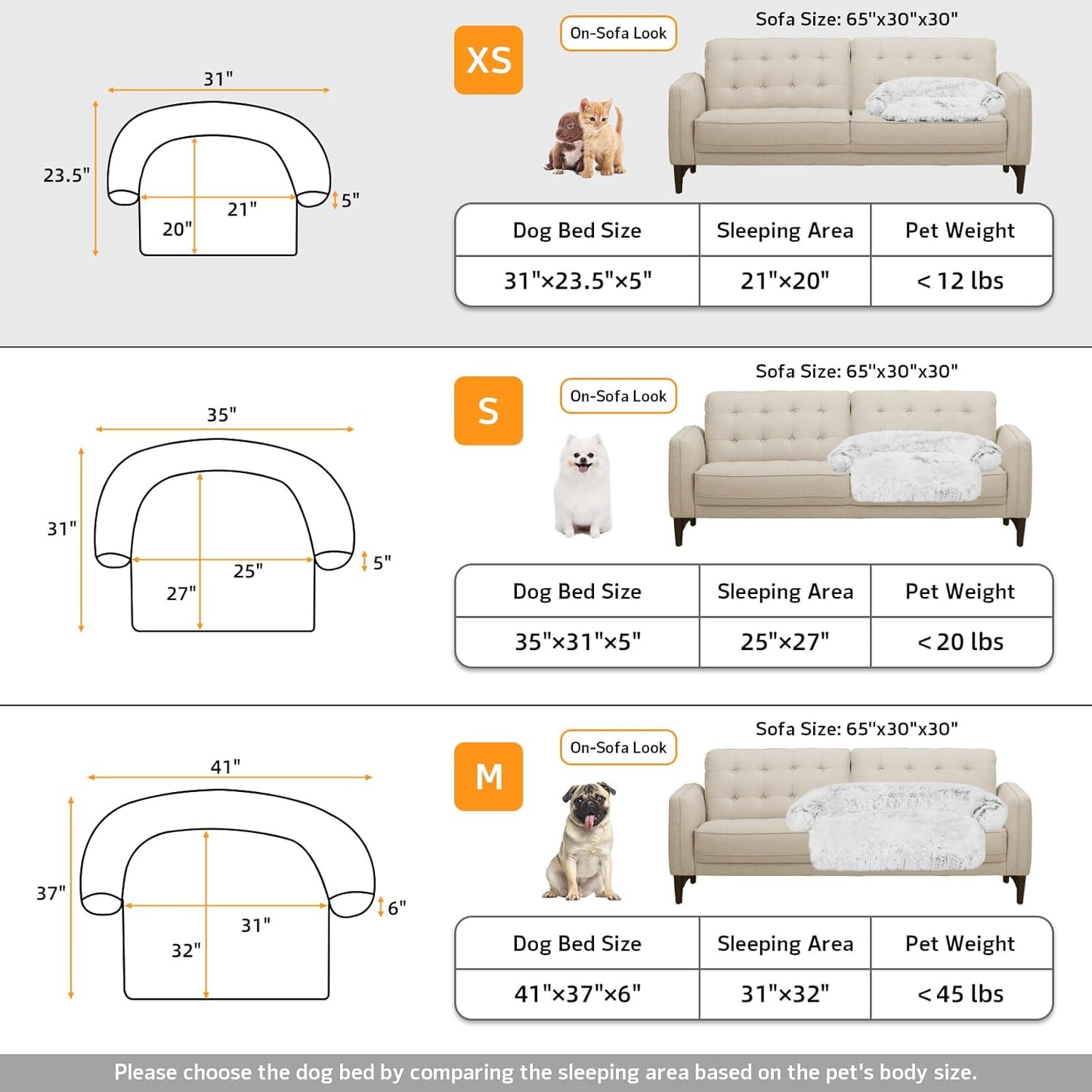 Calming Dog Bed Fluffy Plush Dog Mat for Furniture Protector with Removable Washable Cover for Large Medium Small Dogs and Cats (Large, Light Grey)