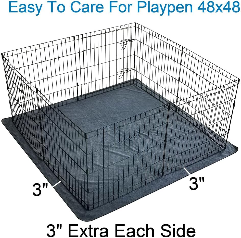 Peepeego 2Pack Pee Pads for Dogs Washable+Free Dog Comb, Waterproof Rugs 36”x48, Absorbent Dog Pads Reusable, Non Slip