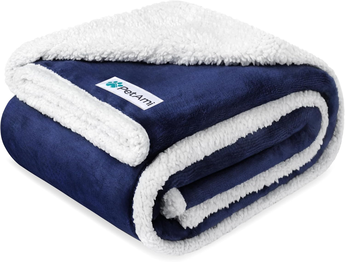 PetAmi Waterproof Dog Blanket for Couch, Large 60x40, Pee Proof Sherpa Fleece Reversible Pet Throw, Furniture Protector for Bed Sofa Kennel, Soft Washable Cover for Medium Dogs Cats, Grey Sherpa