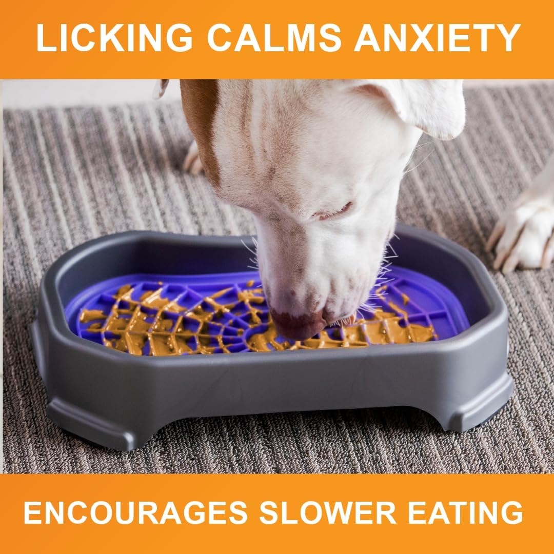 Neater Pets Neat-LIK Dog Lick Mat w/Mess-Proof Tray, Lick Mat for Dogs, Cats, Puppy, Reduces Anxiety & Boredom, Peanut Butter Slow Feeder, Interactive Treat Licking Pad (Green/Vanilla Bean)