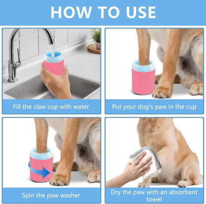 ODAWA Dog Paw Cleaner Cup Royal Blue Muddy Paw Cleaner with Soft Bristle