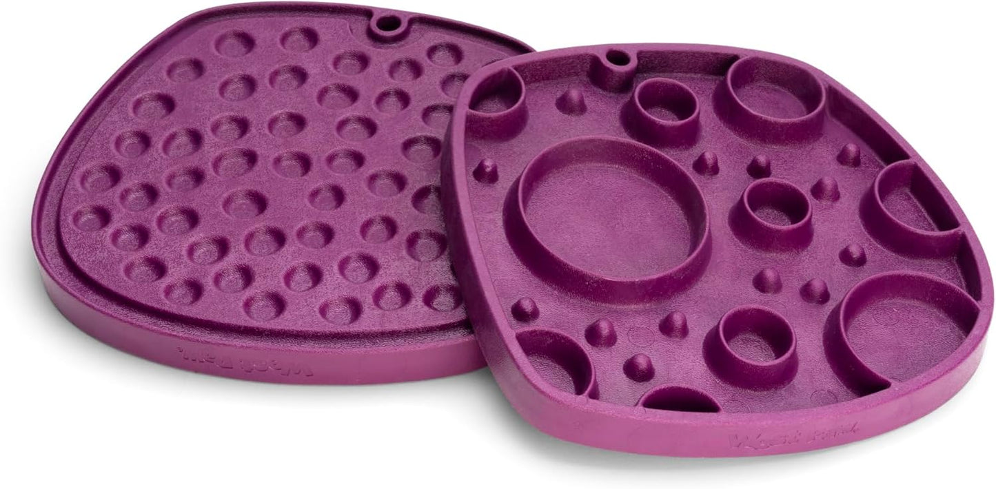 West Paw Seaflex Bubbles Feast Mat – All-in-One, Slow Feeder, Lick Mat – Encourages Foraging & Food Exploration - Engages Picky Eaters & Slow Feeding - Versatile – Easy to Clean, Non-Toxic - Tropic