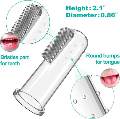 Bassion Baby Toothbrush Set, 6 Pcs Soft Infant Finger Toothbrush with 6 Boxes, Newborns Toddler Silicone Baby Tooth Brush 0-6 Months 6-12 Months