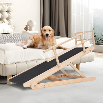 ABORON Antislip Dog Ramp, Adjustable Folding Pet Ramp for Small & Large Old Dogs & Cats, High Traction Portable Rubber Paw Ramps, Supports up to 200 lbs, Used for Bed Couch SUV, 39.3'' Long