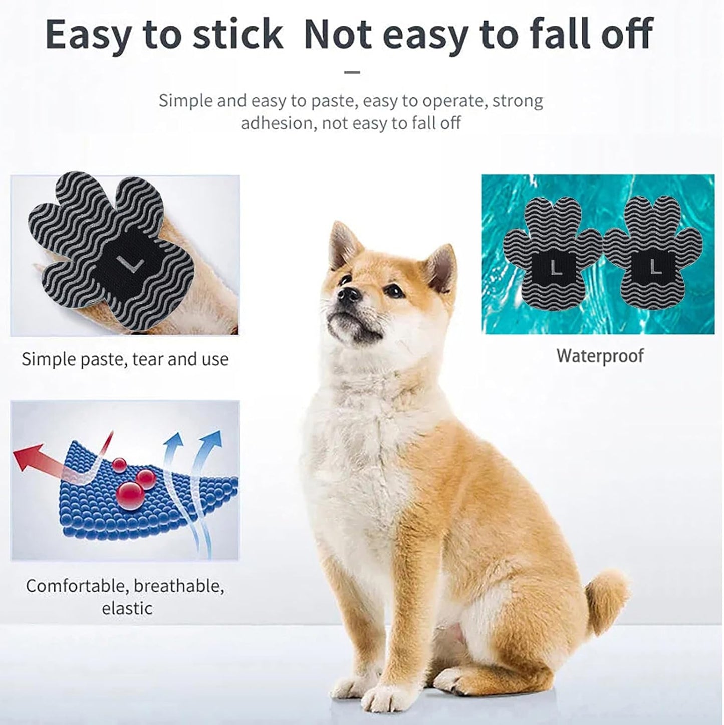 Dog Paw Protector Anti Slip Toe Grips Paw Pads for Dogs Traction, 8 Sets 32 Pads Disposable Self Adhesive Resistant Dog Shoes Boots Socks Replacement Dog Grippers for Senior Dogs (Rose Red3, S)