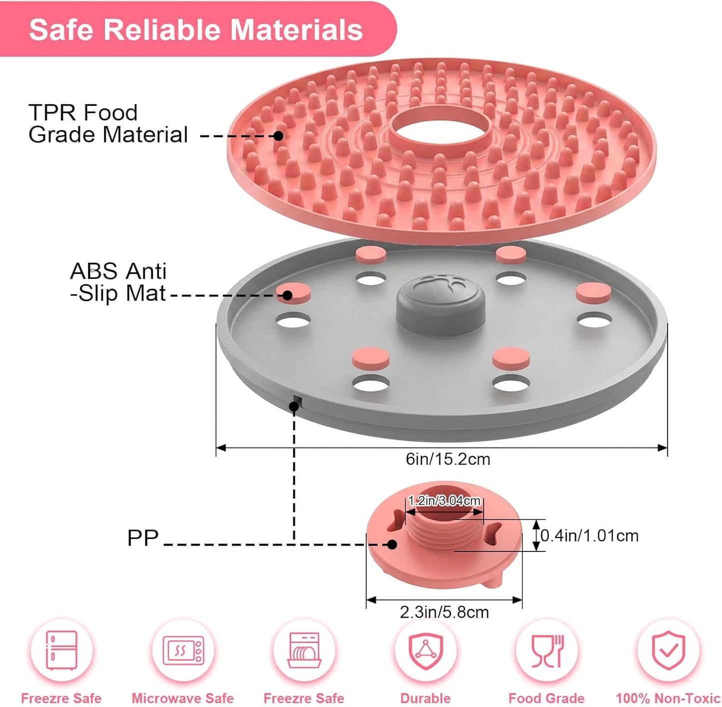 Lick Mat for Dogs, Dog Crate Lick Pads Slow Feeder, Lick Pad Crate Training Toy Crate Lick Plate,Very Suitable Peanut Butter, Treats Yogurt, Bolognese, for Boredom Relief Licking Pad