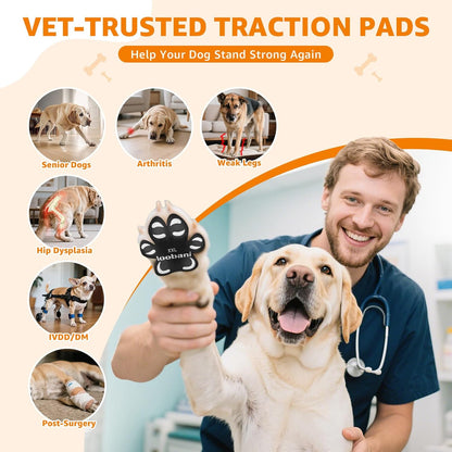 Paw Pads for Dogs Traction - 48Pieces Anti-Slip Sticky Dog Paw Protector Pads for Senior Dogs, Non Slip Adhesive Dog Paw Pads for Slippery Hardwood Floors to Prevent Slipping While Walking Running