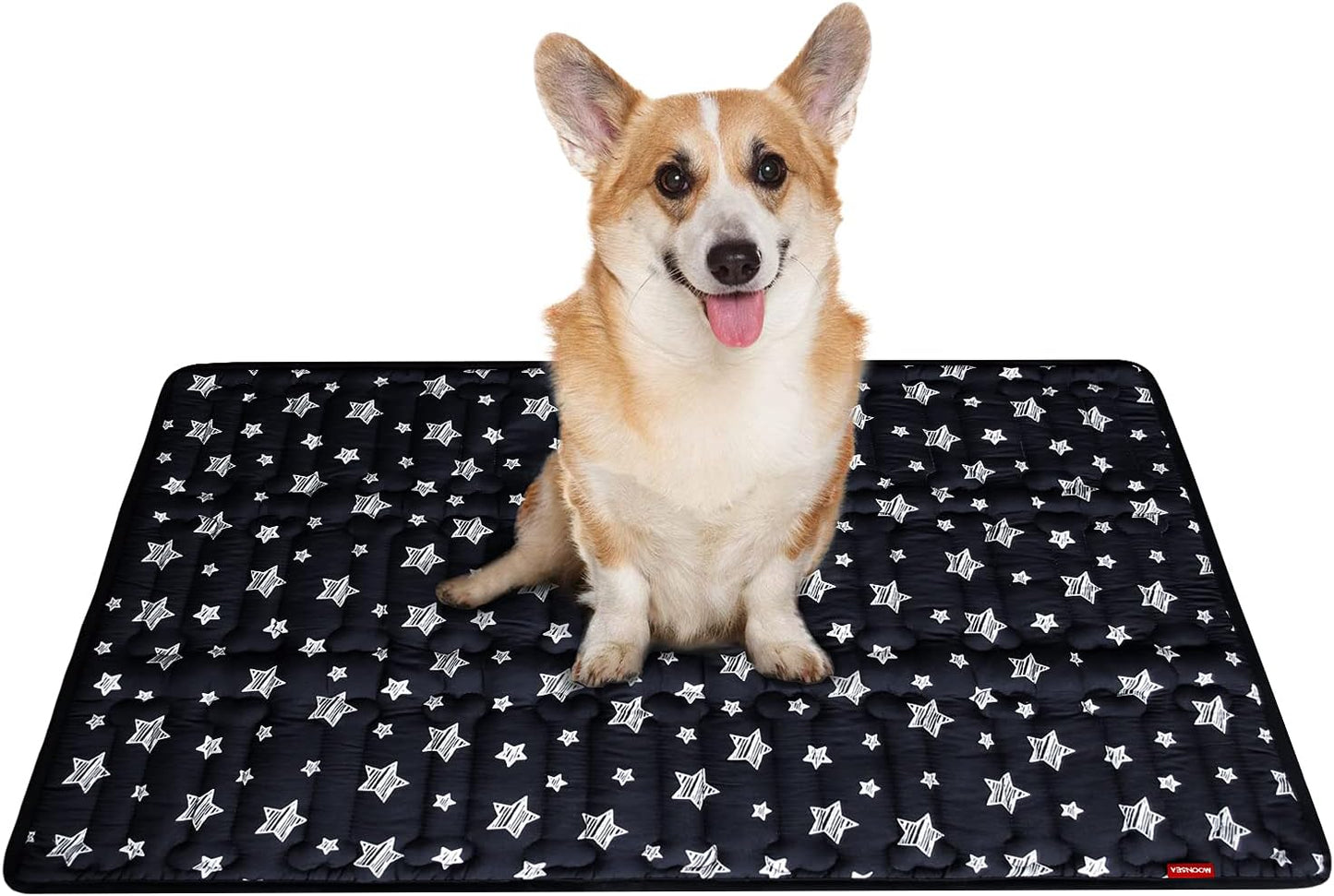 Dog Crate Bed Mat (36" X 23"), Soft Dog Bed Mat with Cute Stars, Personalized Crate Pad, Anti-Slip Bottom, Machine Washable Kennel Pad