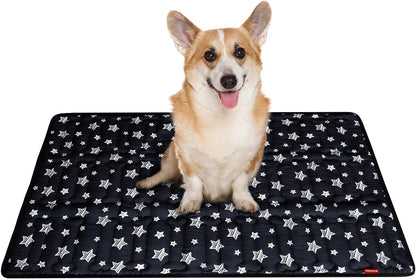 Dog Crate Bed Mat (36" X 23"), Soft Dog Bed Mat with Cute Stars, Personalized Crate Pad, Anti-Slip Bottom, Machine Washable Kennel Pad