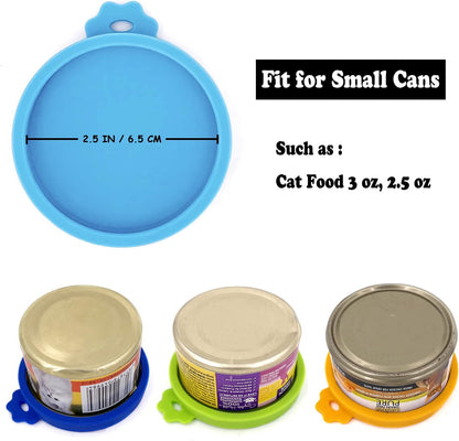 COMTIM Small Size Cat Food Can Lids, 2 Pack Silicone Cat Food Can Lids Covers for Small Cans 3 oz 2.5 oz