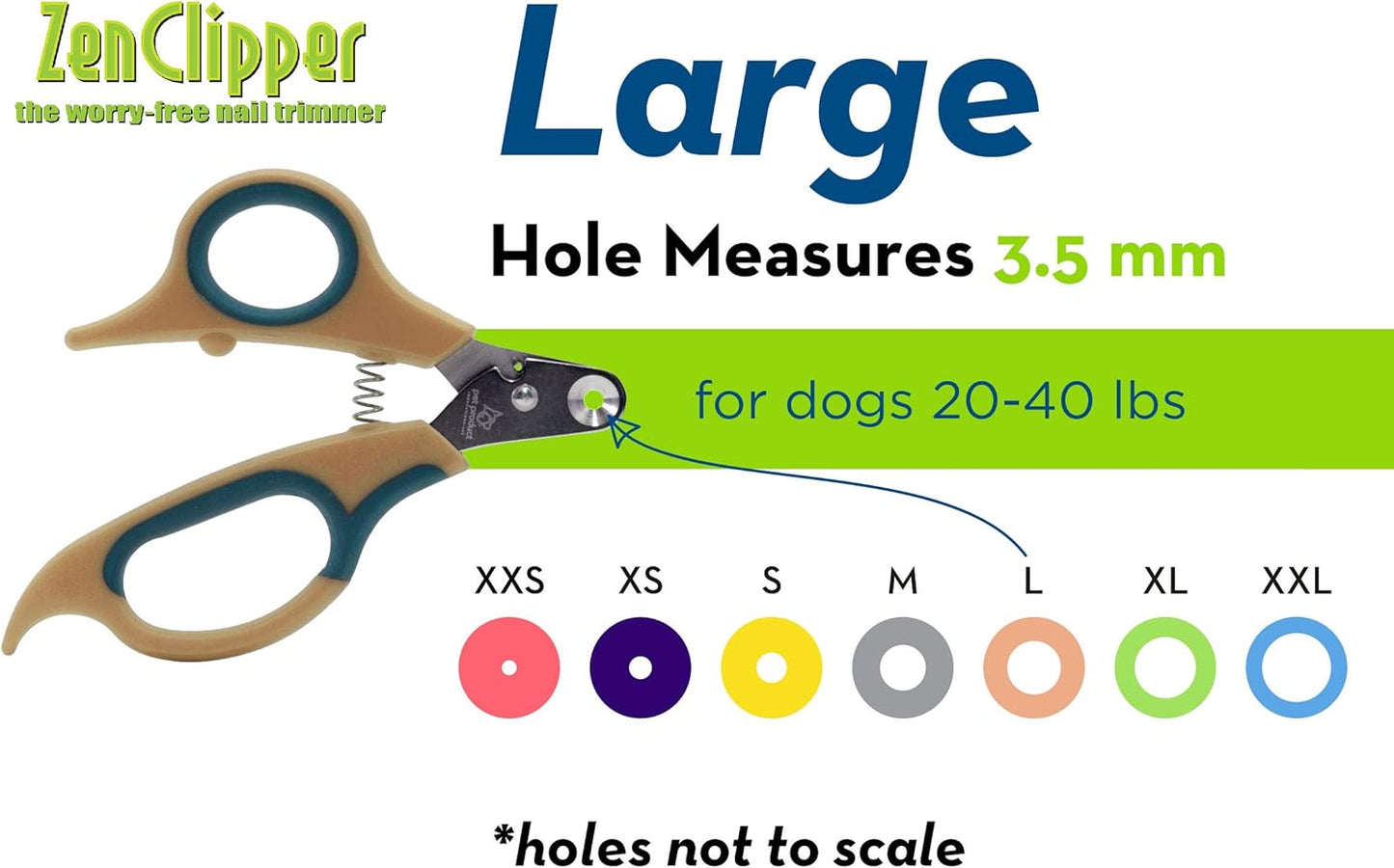 Zen Clipper Pet Nail Clipper for Dogs – Dog Nail Clipper for Safer Grooming and Nail Care - Clean, Quiet, and Easy-to-Use Stainless Steel Dog Nail Trimmer - (3mm Hole)