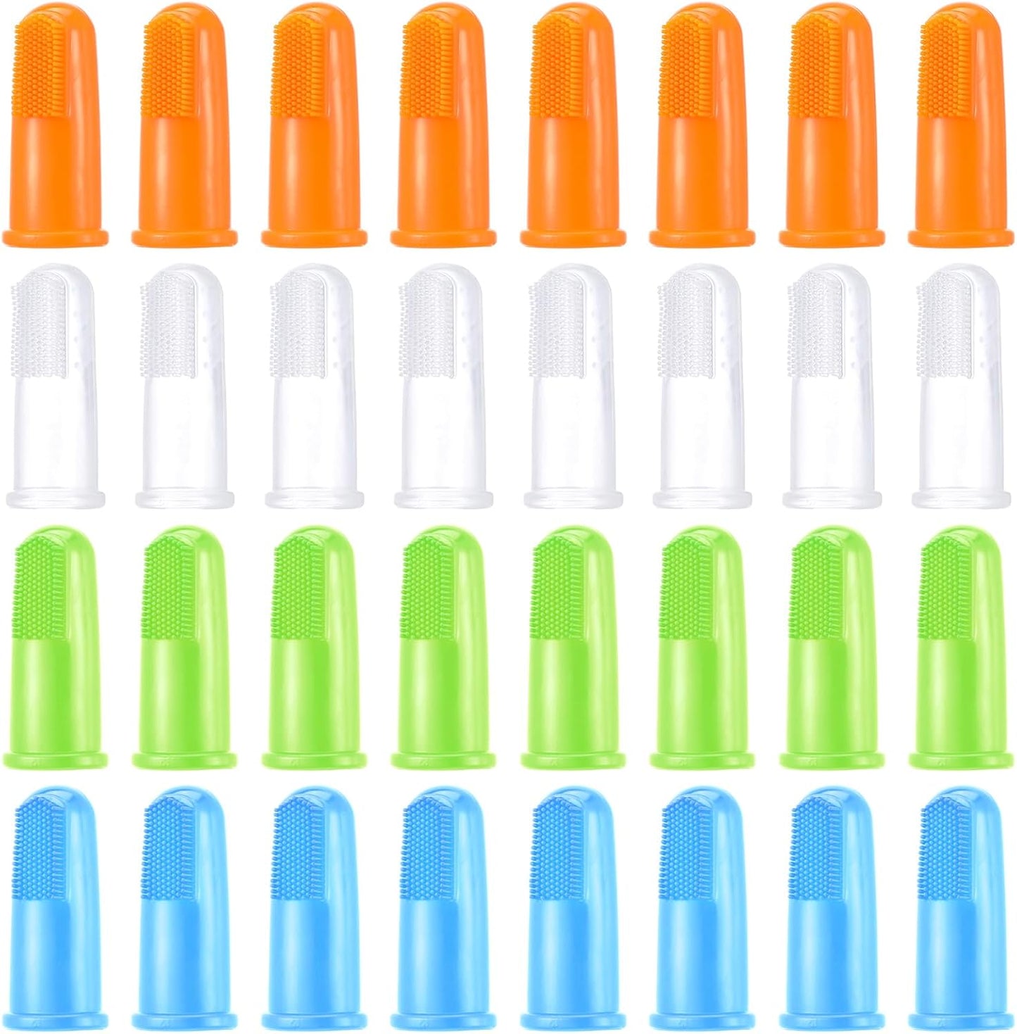 64 Packs Dog Toothbrush Soft Finger Brushes Pet Finger Easy Teeth Cleaning Dog Tooth Oral Care Pet Dental for Small Cats and Puppy
