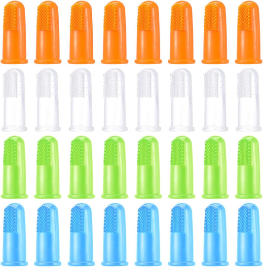 64 Packs Dog Toothbrush Soft Finger Brushes Pet Finger Easy Teeth Cleaning Dog Tooth Oral Care Pet Dental for Small Cats and Puppy