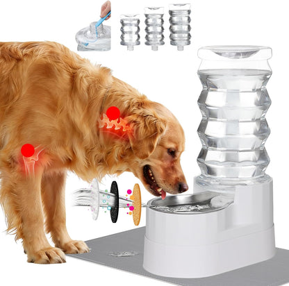 RIZZARI 8L Elevated Pet Water Dispenser – Stainless Steel Gravity Waterer with Auto-Refill Design for Medium and Large Dogs & Senior Pets -Comfortable Drinking Height for Living Rooms,Multi-Pet Homes