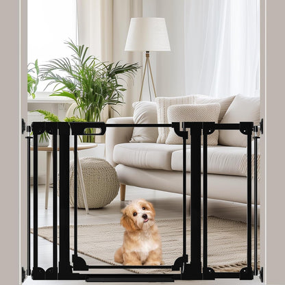 WAOWAO Clear Baby Gate for Stairs Modern Design Acrylic Auto Close Pet Gate, 29.52-37.79" Wide Safety Baby Gate for Doorways,White Clear Dog Gates Indoor, Hallways,Kitchen
