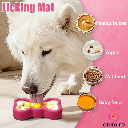 Freeze Dog Lick Bowl, Animire Non-Slip Slow Feeder Lick Mat for Dogs, Silicone Dog Enrichment Bowl for Distraction Anxiety Relief Boredom, BPA Free, Dishwasher Safe(Rose,S)