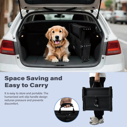 Foldable Dog Stairs for Car SUV Truck, Portable Dog Steps for Large Injured, Pet Ramp with Non-Slip Surface,Suitable for Sofas, Bed, Supports Up to 130 lbs, 5 Steps