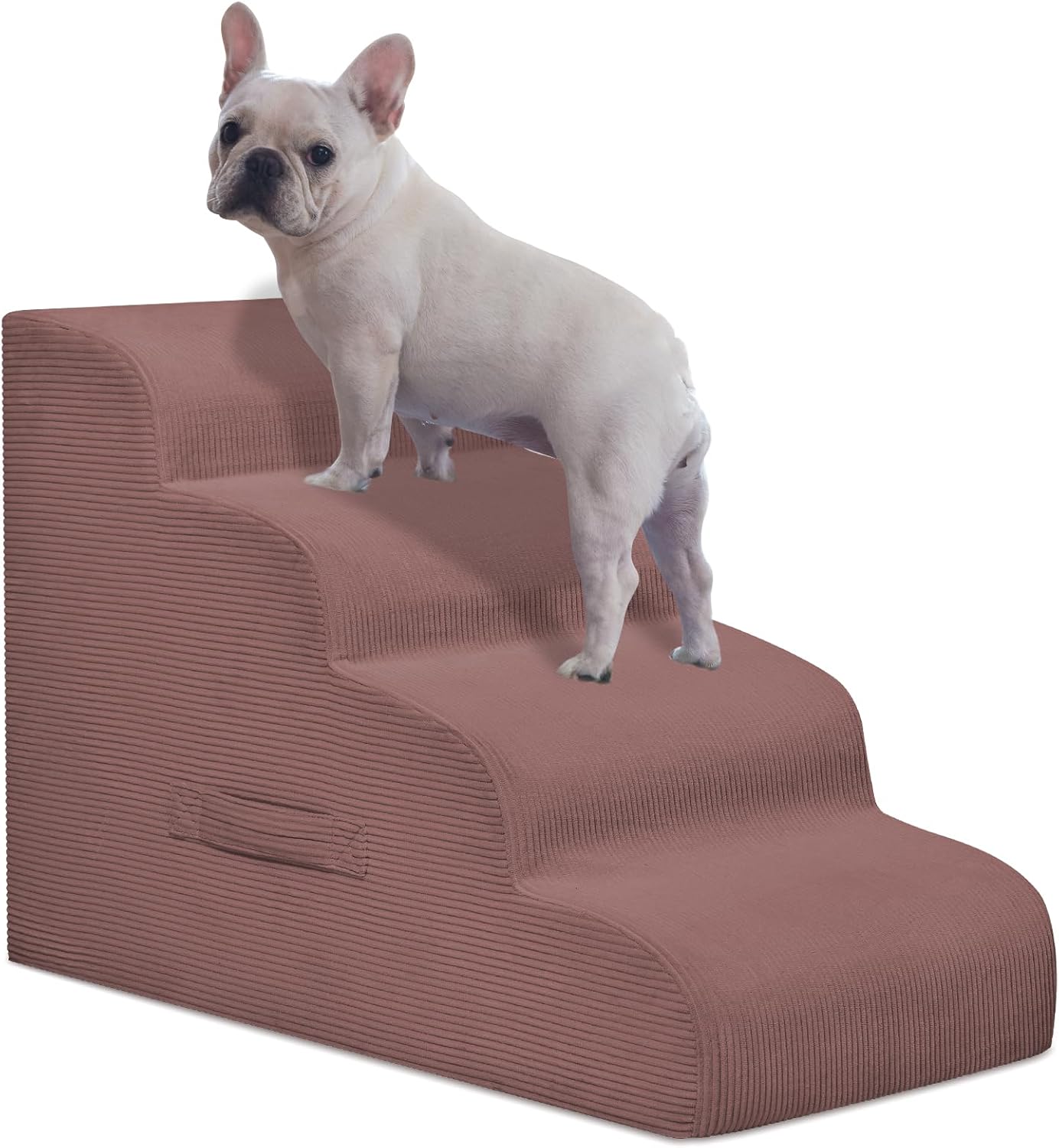 Mesa Lemon Dog Stairs & Steps for High Beds, 3 Steps High Density Foam Waterproof Dog Ramp for Small Dogs and Cats, Pet Stairs with Removable Washable Cover for Bed, Couch, Sofa and Car (H:16")