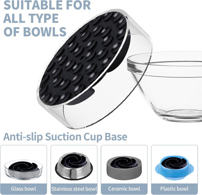 Slow Feeder Dog Bowls Insert, Bestalk Soft Silicone Slow Eating Feeder Insert with Suction Cups for Small, Medium and Large Dogs, Fit into Basic and Elevated Dog Bowls, Dark Blue