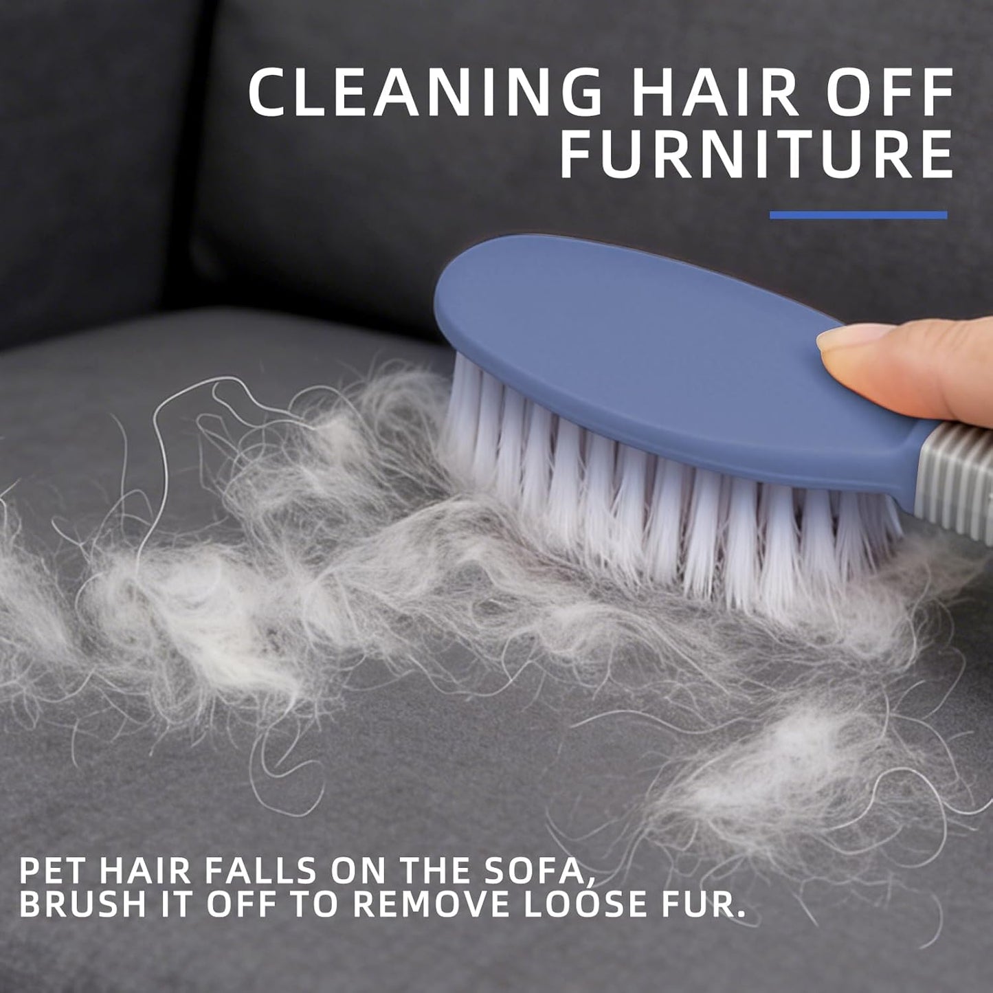 Blue Dog Brush for Shedding Pet Grooming Tool for Short Haired Dogs and Cats Remove Loose Hair Knots Tangles Clothes Sofa Furniture Pet Hair Removal Brush