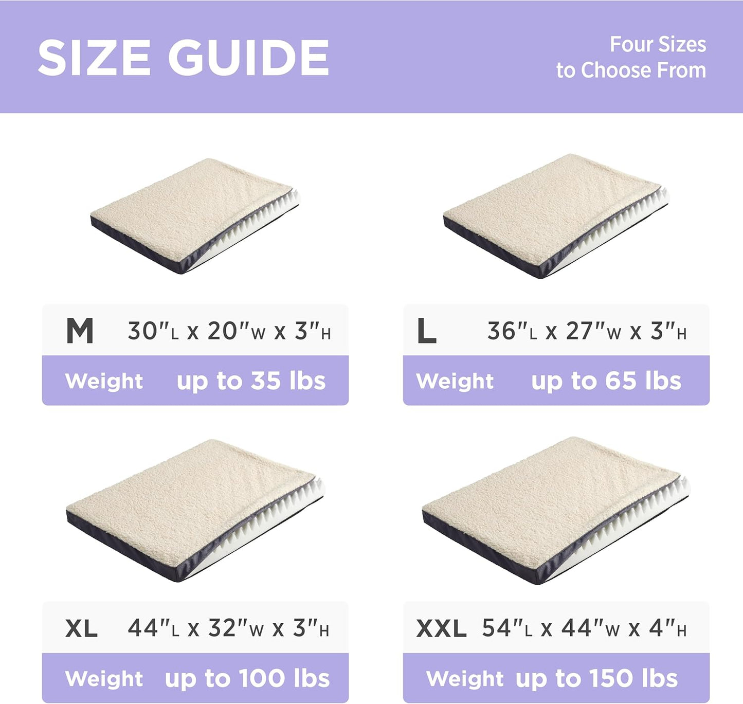 LE SURE Waterproof Dog Bed Cover Replacement Washable - Large Size for Pet Mat 36x27x3 Inches, Grey