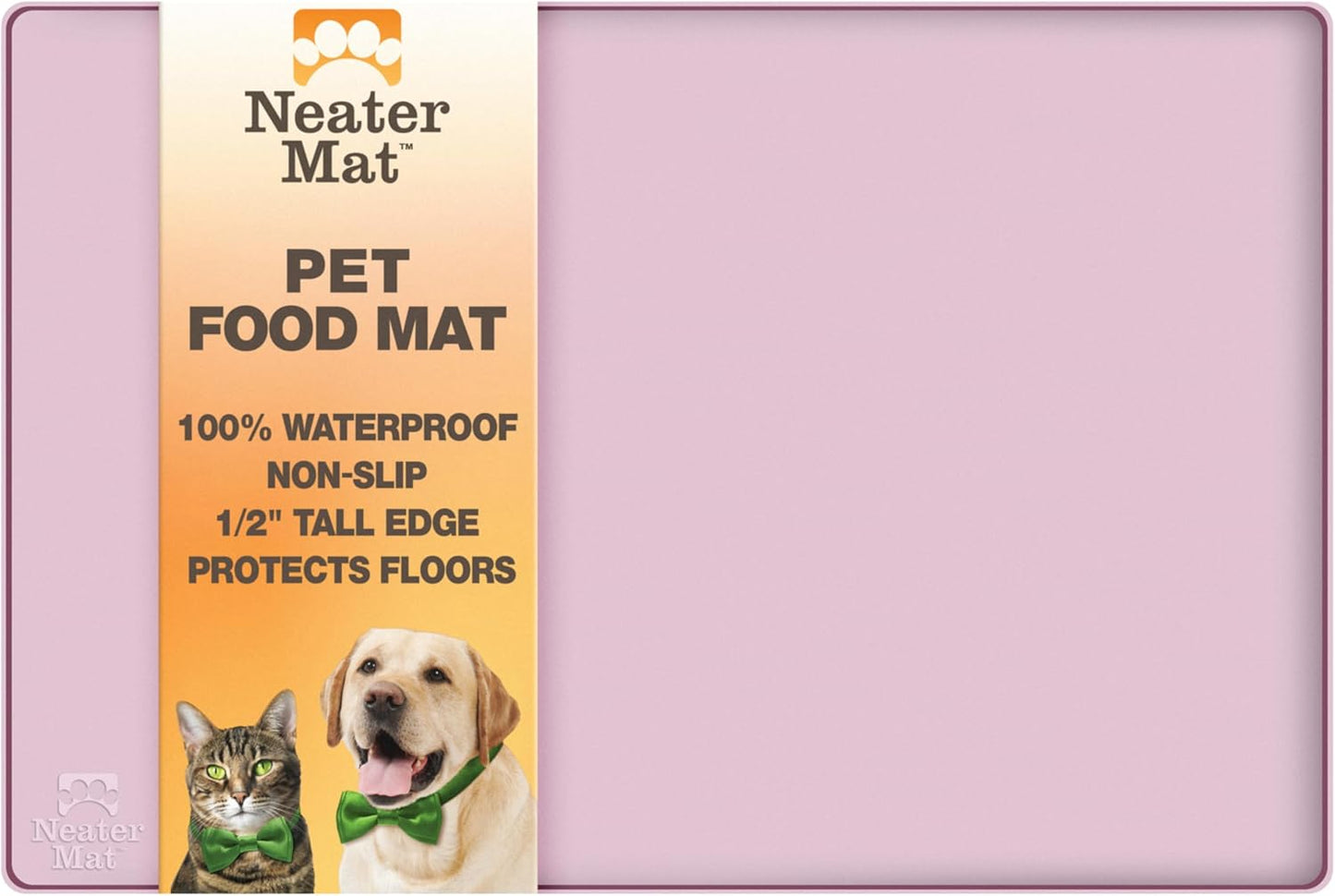 Neater Pet Brands Neater Mat Cat & Dog Food Mat, Waterproof & BPA-Free Silicone Placemat with Raised Edge for Under Food and Water Bowls, 19" x 12", Gunmetal Grey
