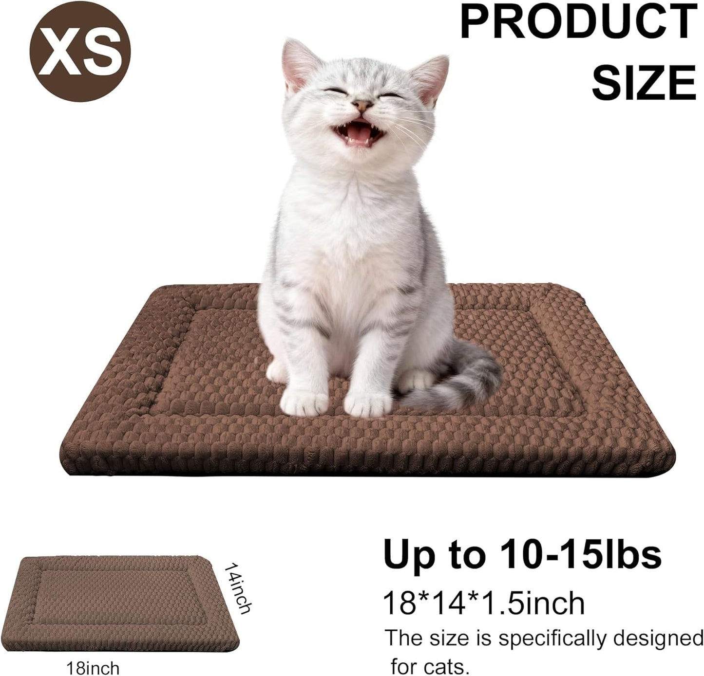 Dog Bed Mat, Reversible Crate Pad & Cute Dog Bed - Machine Washable Kennel Mat with Ultra Soft for Small Dogs (Cool/Warm), 24" x 18", Grey&Star