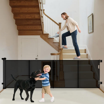 236 Inch Extra Wide Retractable Baby Gate,Mesh Baby Gate or Mesh Dog Gate,34" Tall,Child Safety Gate for Doorways, Stairs, Hallways, Indoor or Outdoor