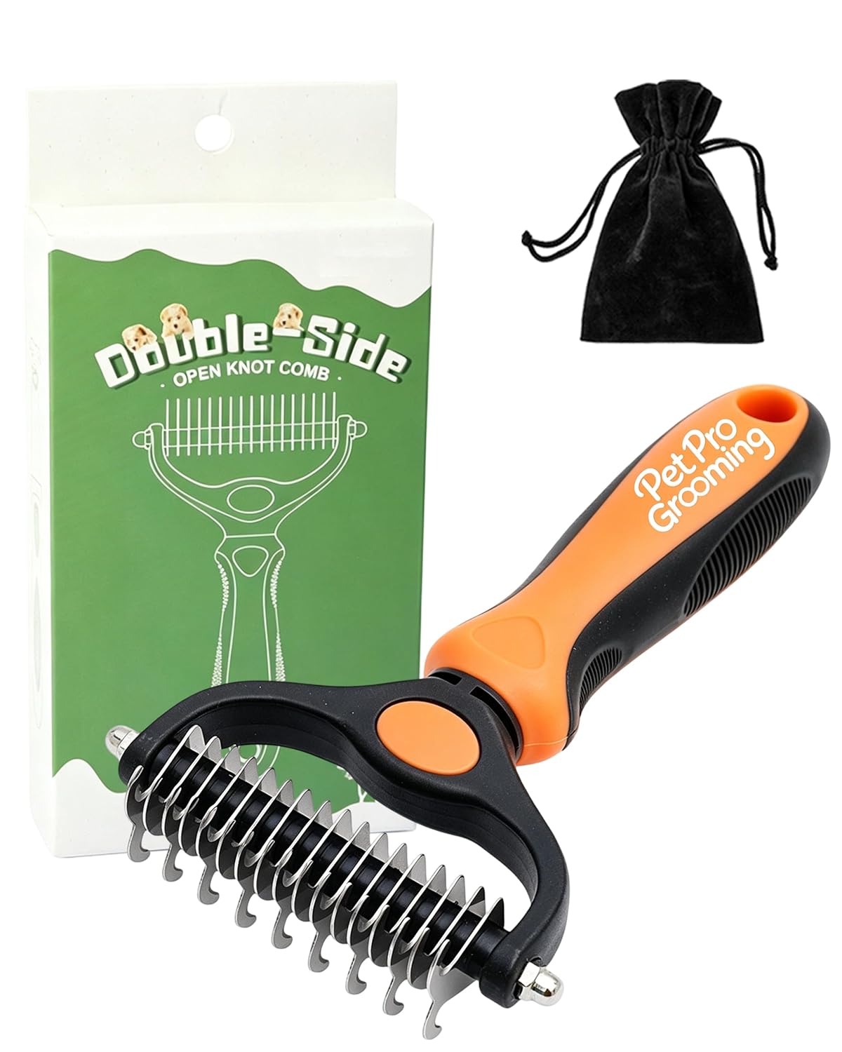 Tool, 2-In-1 Double-Sided Grooming Tool, Deshedding Dog Brush, Pet Shedding Remover Rounded-Tooth Comb For Painlessly Removing Knots And Loose Hair (Blue-Large)