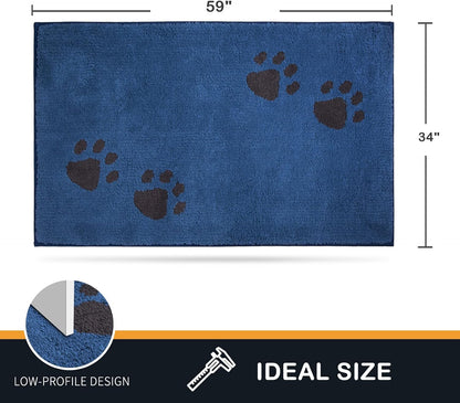 PURRUGS Dirt Trapping Door Mat 20" x 31.5", Non-Skid/Slip Machine Washable Microfiber Entrance Rug, Shoes Scraper, Dog Doormat, Super Absorbent Floor Mat for Muddy Wet Shoes and Paws, Grey