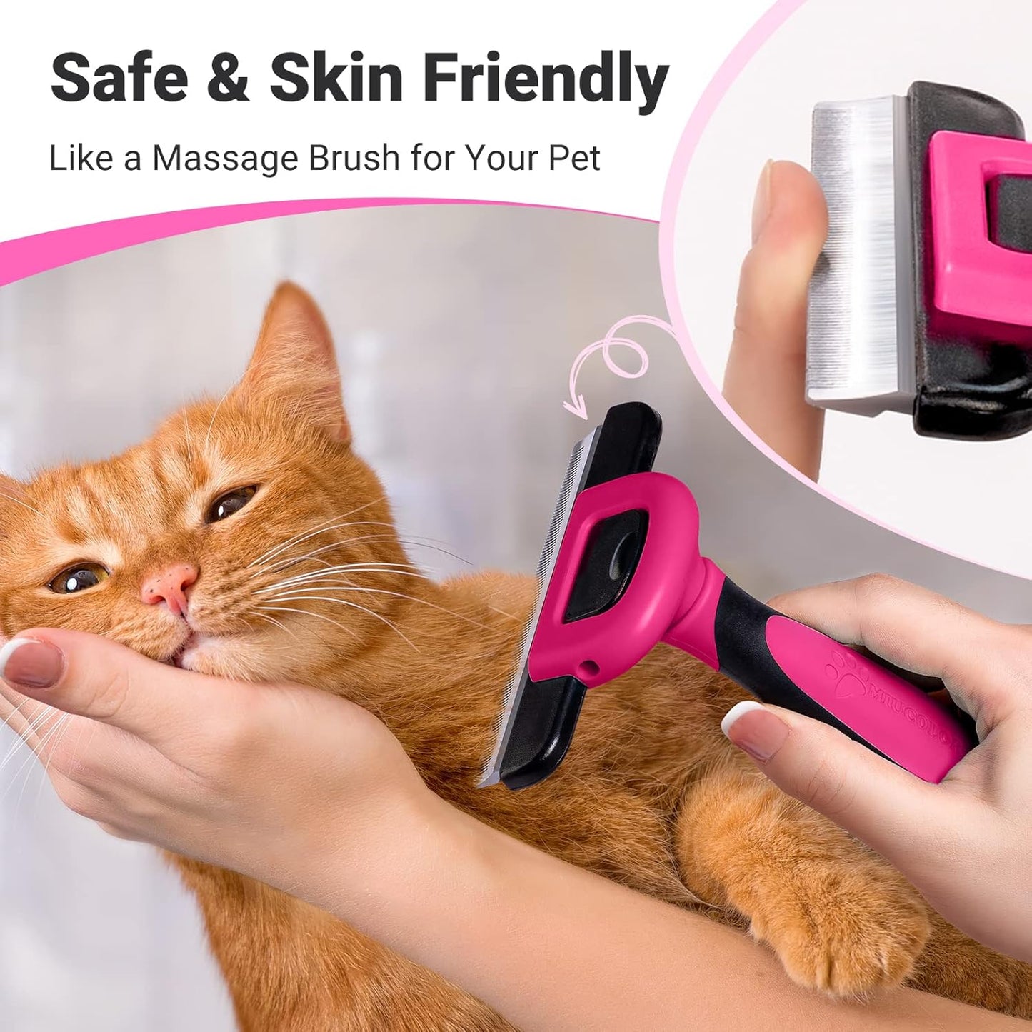 MIU COLOR Pet Grooming Brush, Deshedding Tool for Dogs & Cats, Effectively Reduces Shedding by up to 95% for Short Medium and Long Pet Hair