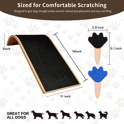 Dog Scratch Board with Mini Dog Nail File Board, Curved Dog Nail Scratch Board Set for Easy Dog Nail Trimming, Alternative to Dog Nail Clippers and Dog Nail Grinders