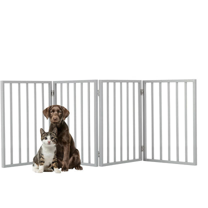 Pet Gate - 3-Panel Indoor Foldable Dog Fence for Stairs, Hallways, or Doorways - 55x24-Inch Retractable Freestanding Dog Gates by PETMAKER (White)