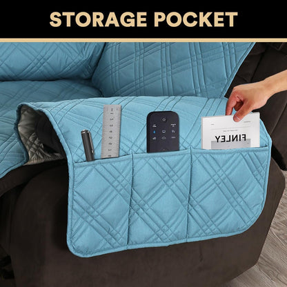 PrinceDeco 100% Waterproof Couch Cover for 3 Cushion Couch Sofa Pet Friendly Non-Slip Couch Cover for Dogs Washable Water Resistant Furniture Protector with Elastic Straps(Sofa 68", French Oak)