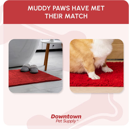 My Doggy Place Dog Mud Mat, 36"x26" Ash – Thick Microfiber Entry Rug for Snow, Mud & Salt – Absorbent, Quick-Dry, Washer-Safe & Non-Slip, Large