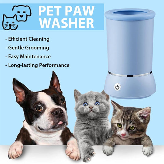 Automatic Dog Paw Cleaner, Electric Dog Paw Washer, Dog Foot Cleaning Machine USB Rechargeable, Pet Paw Washer Cup for Small Medium Large Breed Dogs Cats Blue
