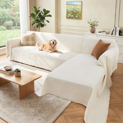 Sectional Couch Covers, 2 Pieces Washable L Shaped Couch Covers Sofa Blanket for Dogs Pet Friendly Sectional Sofa Slipcovers Furniture Covers,71"x 110"+ 71"x 118",(X-Large,Dark Gray)