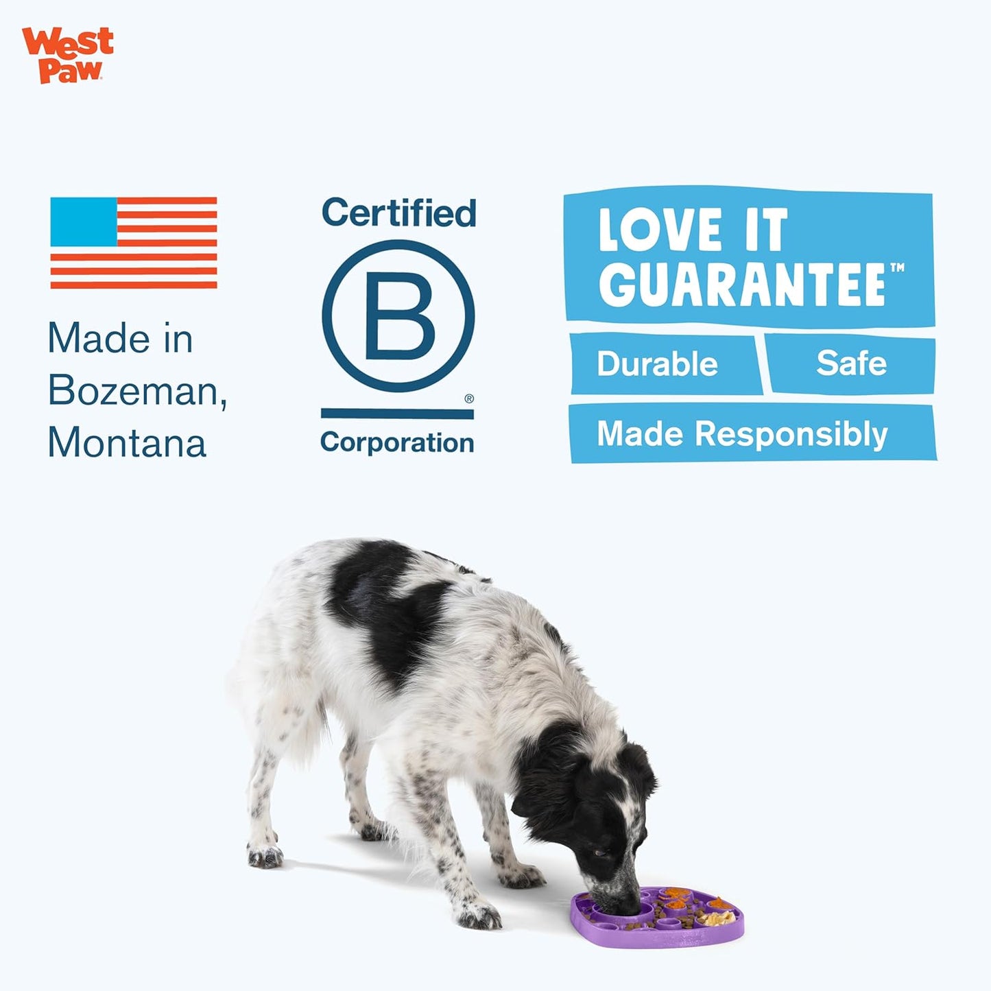 West Paw Seaflex Bubbles Feast Mat – All-in-One, Slow Feeder, Lick Mat – Encourages Foraging & Food Exploration - Engages Picky Eaters & Slow Feeding - Versatile – Easy to Clean, Non-Toxic - Tropic