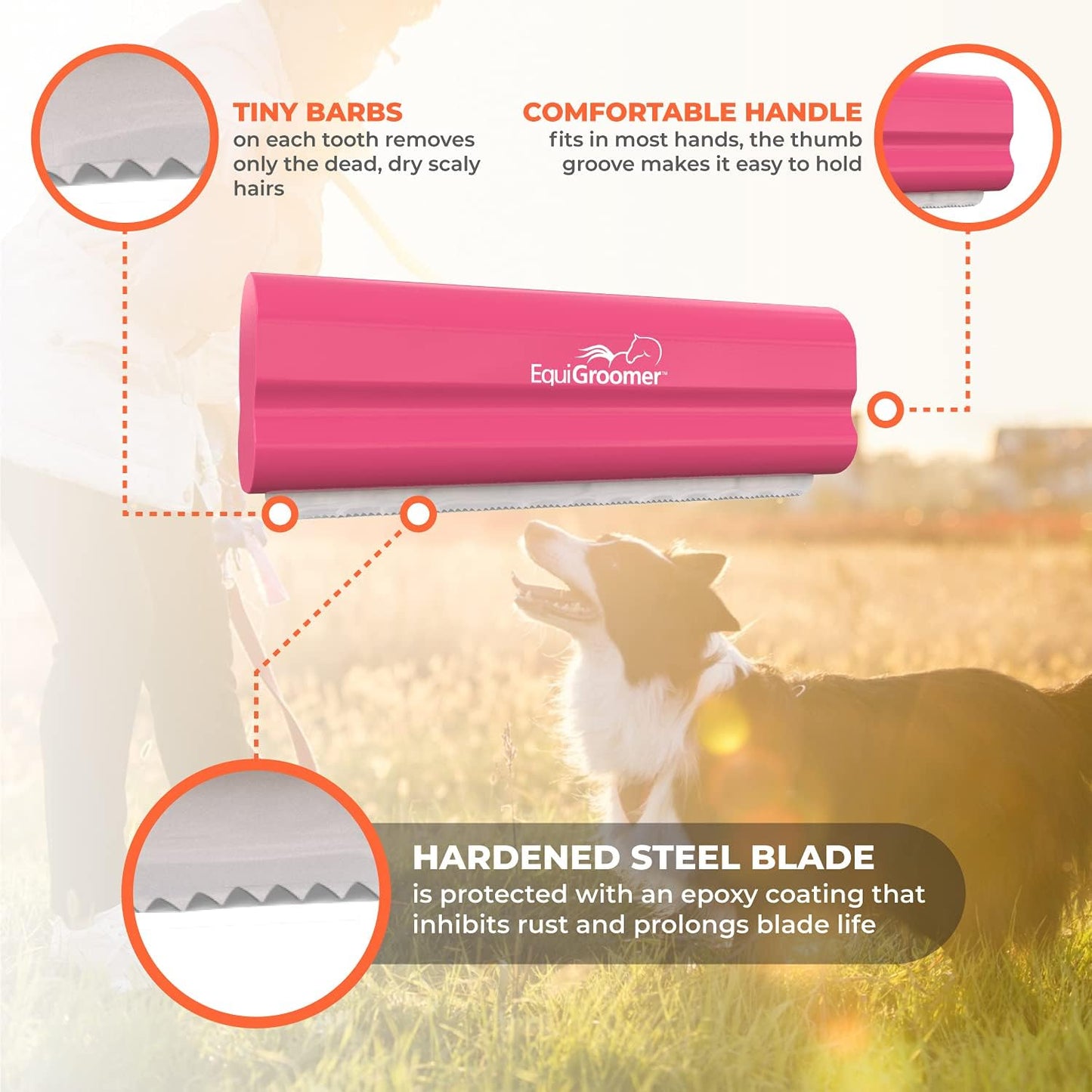 EasyGroomer Deshedding Brush for Dogs & Cats – Undercoat Grooming Tool for Short & Long Hair, Removes Loose Fur & Dirt, Reduces Shedding for Small & Large Pets, Purple