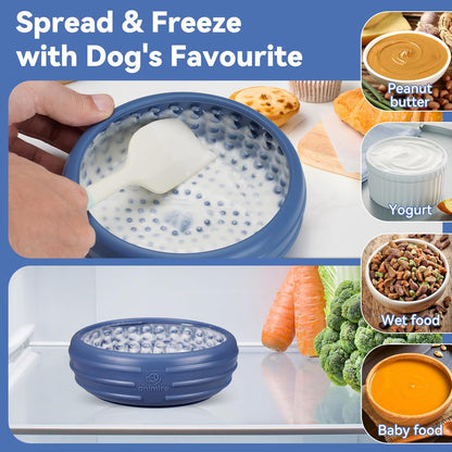 Dog Lick Bowl, Animire Freeze Lick Mat for Dogs, Non-Slip Slow Feeder Licking Bowl Enrichment Treat for Distraction Anxiety Relief, Food Grade Silicone, Dishwasher Safe(Pastel Purple,S)