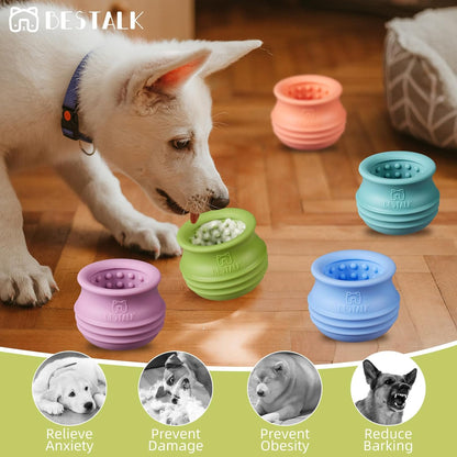 Dog Enrichment Treat Toy, Long-Lasting Wobbly Interactive Freeze Lick Toys for Dogs, Stuffable Puzzle Feeder Toy for Boredom, Silicone Treat Dispensing Chew Toy (Baby Blue,S)
