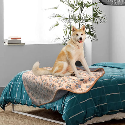 YUEPET Waterproof Dog Blankets, 2 Pack Washable Dog Blankets for Bed Couch Sofa Protector Fleece Flannel Puppy Blanket Soft Plush Reversible Throw Blanket for Small Dogs Puppy Cat 23"×16"(Purple+Pink)