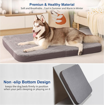 Large Dog Bed, High Density Foam, Good Resilience for Enough Cushion to Large Dogs Such as Great Dane, 47 * 39 Inches Widen Pet Bed, Non Slip Bottom with Removable Washable Cover