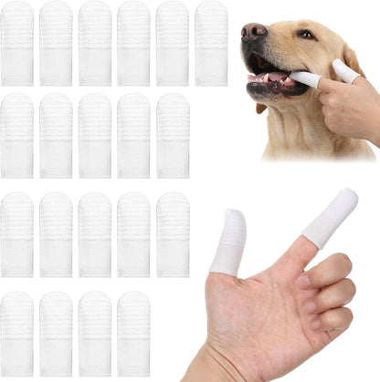 20 Pcs Dog Finger Toothbrush, Soft Fabric Dog Tooth Brush Cat Pet Tooth Brushing Kit Washable Comfortable Finger Brush for Dogs Teeth Cleaning Dental Care