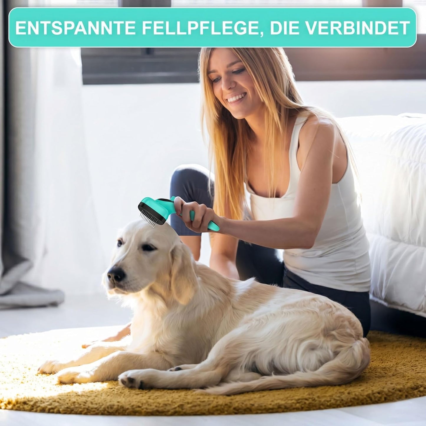 One-Button Self Cleaning Pet Brush for Dogs & Cats, Skin-Friendly Detangling & Shedding Tool for Long and Short Hair, Retractable Grooming Comb, Purple