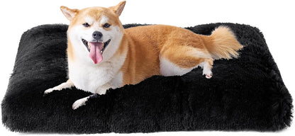 EHEYCIGA Fluffy Dog Crate Bed for Medium Dogs, Plush Faux Fur Crate Pad, Calming Anti Anxiety Medium Dog Bed, Washable Soft Warm Crate Mat with Non-Slip Bottom