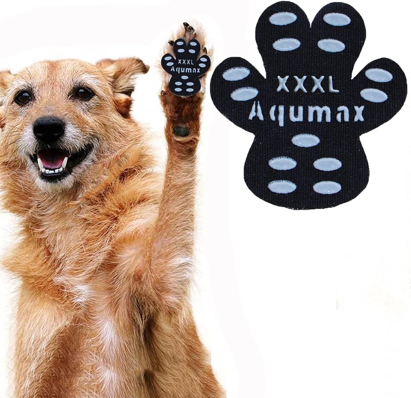 Dog Paw Protector Gripper Traction Pads,Dog Paw Covers,Foot Stickers in Summer Hot/Winter Cold Pavement,Dog Shoes Booties Socks Replacement,12 Sets (48 pcs) XXL Black