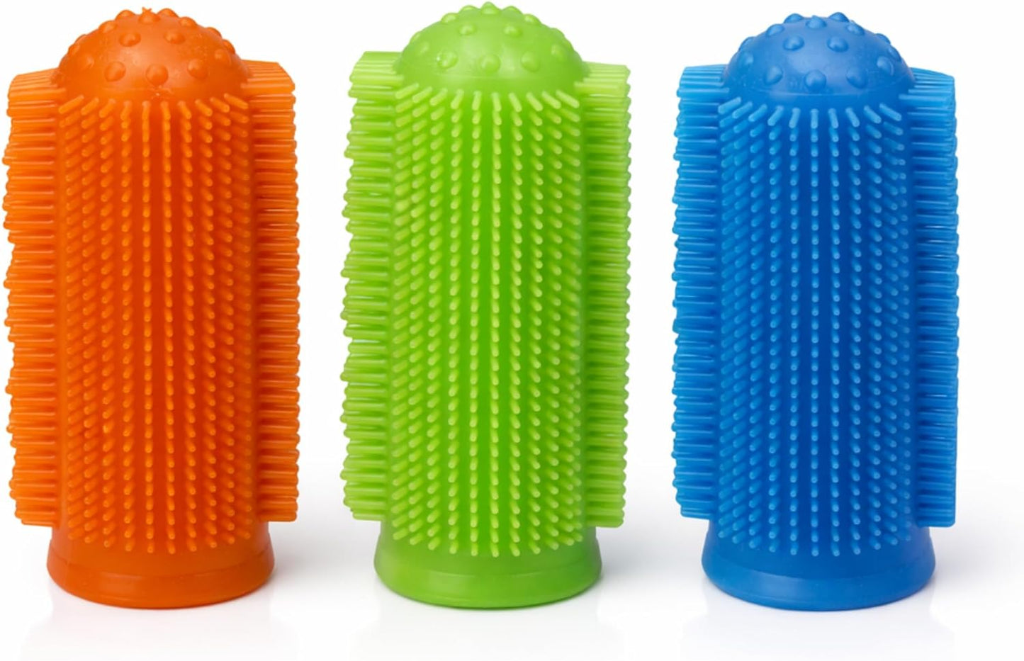 G.B.S Dog Toothbrush, 360 Dog Tooth Brushing Kit, Finger Toothbrush, Cat Tooth Brush, Teeth Cleaning, Pet Tooth Brush for Small & Large Pets, Reusable, 3-Pack Multicolor (Multicolor, Pack of 3)
