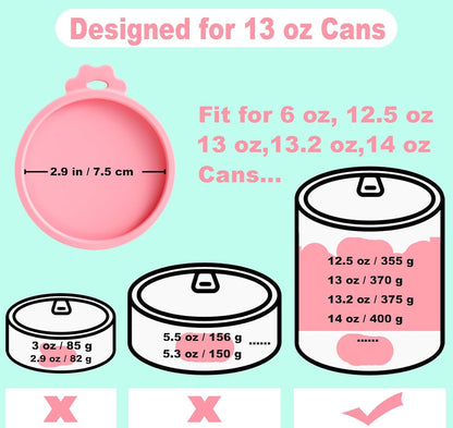 COMTIM Can Covers for Dog Food Cans, Silicone Pet Dog Food Can Covers Lids for 13 oz 12.5 oz 13.5 oz Cans...or Cat Food Cans 6 oz, Reusable Can Toppers Can Saver Covers for Canned Goods