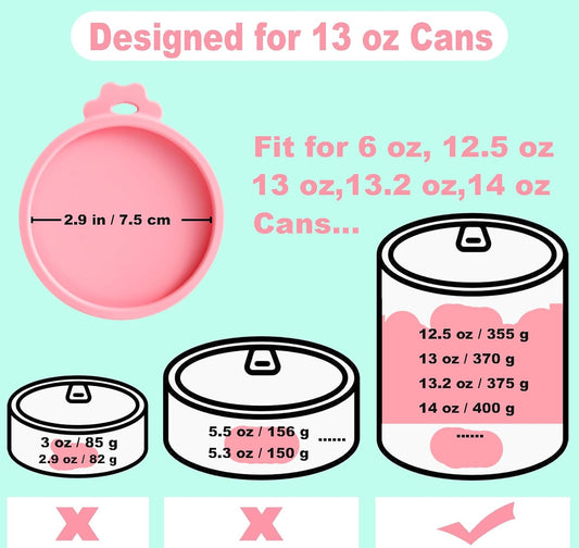 COMTIM Can Covers for Dog Food Cans, Silicone Pet Dog Food Can Covers Lids for 13 oz 12.5 oz 13.5 oz Cans...or Cat Food Cans 6 oz, Reusable Can Toppers Can Saver Covers for Canned Goods